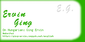 ervin ging business card